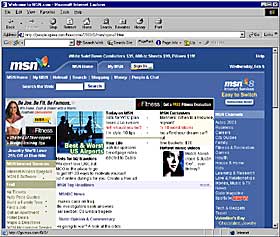 MSN: Slik var operaversjonen av MSN.com med herpet layout.