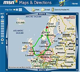 HER ER RUTA: Omvei, vil noen hevde. Karttjenesten sier det kommer til � ta over 47 timer � kj�re denne ruta, som er p� 2700 kilometer.