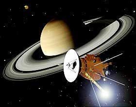 I BANE RUNDT RINGPLANETEN: Underveis mot Saturn har Cassini l�nt gravitasjonskraft fra b�de Venus, jorda og Jupiter. P� torsdag var den endelig framme ved m�let.