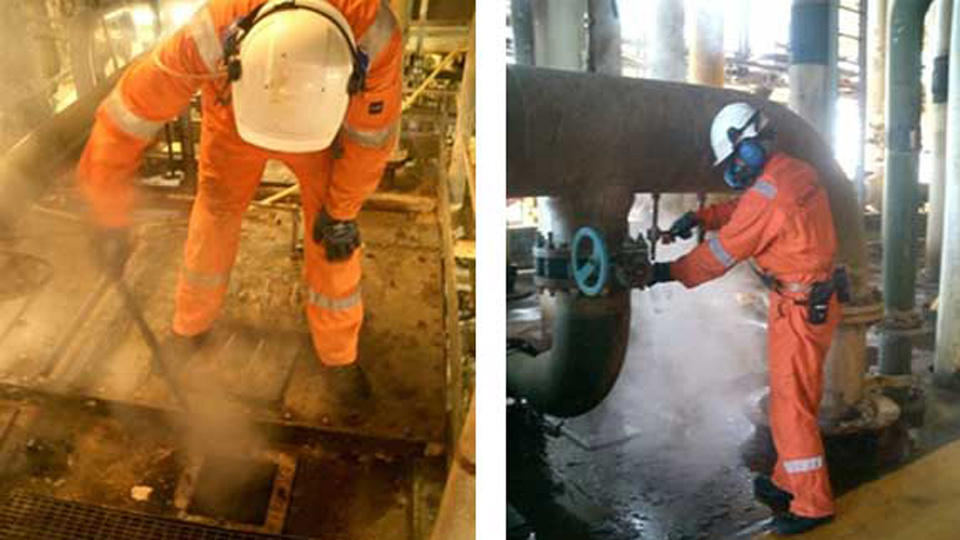 KJEMISK HELSEFARE: Mange tidligere oljearbeidere fra Ekofisk-feltet er syke etter eksponering for kjemikalier p� oljeplattform. Foto: Occupational Hygiene Solutions AS