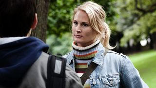 SPILLER METTE-MARIT: Skuespiller Kristin Eids� har rollen som Mette-Marit i Se og H�r-filmen. Foto: SF Norge/Line Dybwad-Olsen.