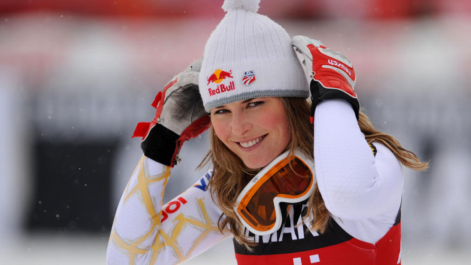 VANT IGJEN: Lindsey Vonn tok sin syvende seier for sesongen. Storfavoritten var aldri truet i dagens super-G. Foto: Fabrice Coffrini / AFP.