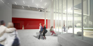 LOBBY:  Slik har Sn�hetta tegnet lobbyen i det nye kultursenteret. Illustrasjon: Sn�hetta