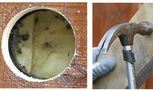 KLARGJ�RING: F�rst fjernes isolasjonen i hullet, s� sl�s det inn et spiror�r og til slutt fuges det med silikon rundt. Det er viktig at dette blir helt tett, slik at det ikke kommer fuktighet inn i isolasjonen i veggen. Foto: Turid R�ste