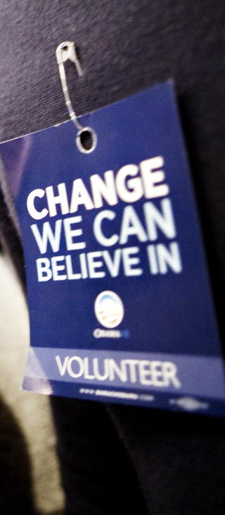 CHANGE - IGJEN: Obama omtalte sitt ber�mte slagord i talen. Foto: Richard Eriksen/Dagbladet