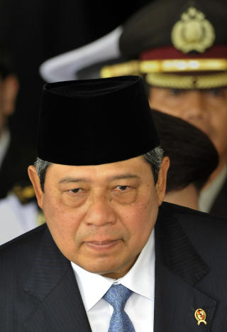 PRESIDENTEN: Susilo Bambang Yudhoyono vant valget i 2004 med over 60 prosent av stemmene. Han representerer det sekul�re partiet Partai Demokrat. Foto: AFP/ROMEO GACAD