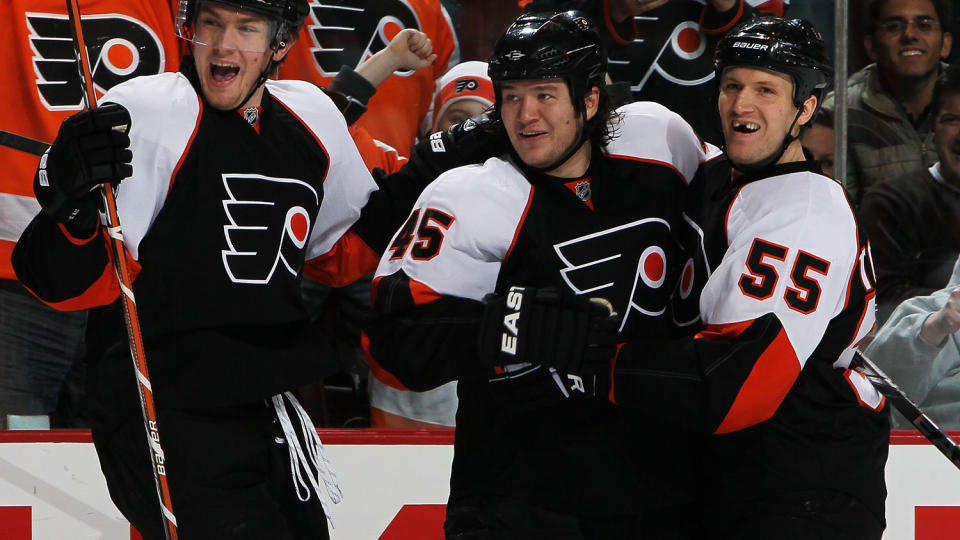 LEDET: Philadelphia Flyers og Ole Kristian Tollefsen (55) ledet mot Atalanta Trashers, men greide ikke holde p� forspranget. Foto: Al Bello / GETTY IMAGES.