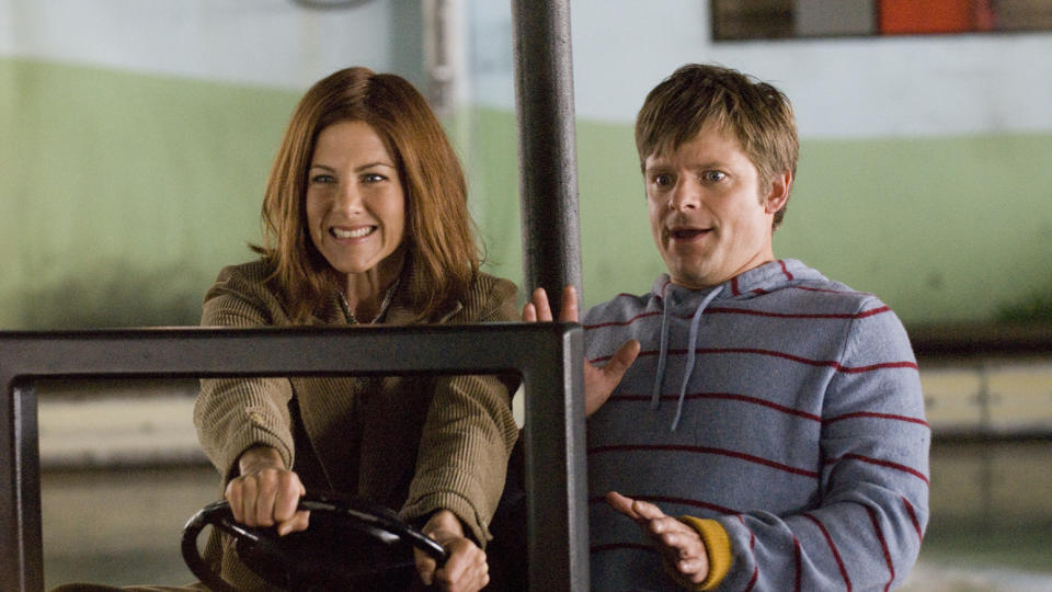 P� tivoli: Jennifer Aniston i et usedvanlig livlig �yeblikk. I motsetning til henne overbeviser Steve Zahn i den romantiske komedien �Management�.