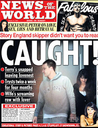 OPPSLAG: Her er saken John Terry ikke ville ha ut. Faksimile: News of the World