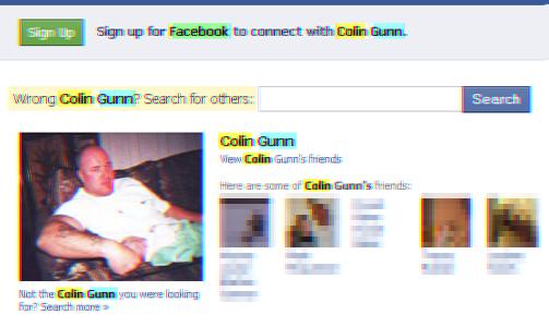 PROFILEN SLETTET: Her er en bufret versjon av den slettede profilen til Colin Gunn p� Google.