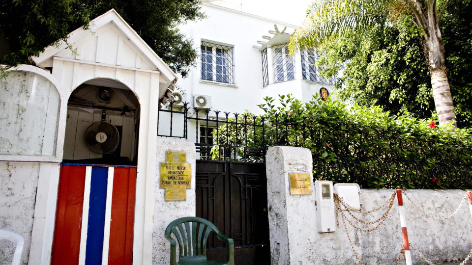 MAROKKO KREVER PERSONALET STRAFFET: Den norske ambassaden i Rabat, der barna til Anne cecilie Hopstock og Khalid Skah oppholdt seg f�r de r�mte i en dramatisk aksjon til Norge. FOTO: SVEINUNG U. YSTAD , Dagbladet