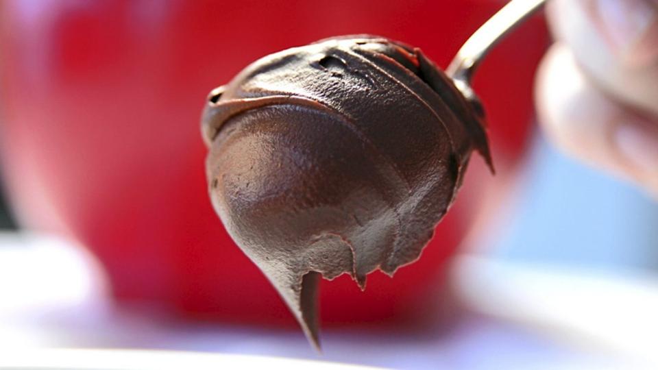 SJOKOLADESAUS: Med litt sjokolade, vann og noen isbiter kan du lage en fantastisk sjokoladedessert. Foto: Erik Hannemann