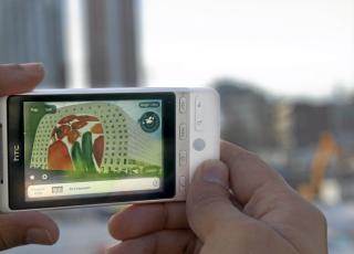 APPLIKASJON: Augmented Reality for arkitekturinteresserte, tilgjengelig via Layar.  Foto: Kees Spruijt