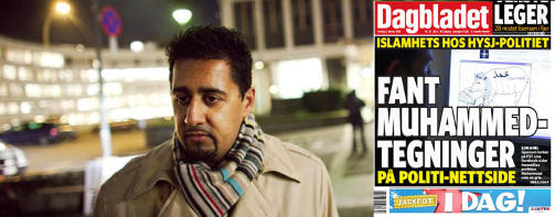 OPPRIKTIG REDD: Abid Q. Raja sier han og andre liberale muslimer skal gj�re det de kan, men han frykter tegningen av Muhammed som gris kan skape voldsomme reaksjoner. Foto: Tore Meek / Scanpix/Faksimile av Dagbladet 03.02.2010