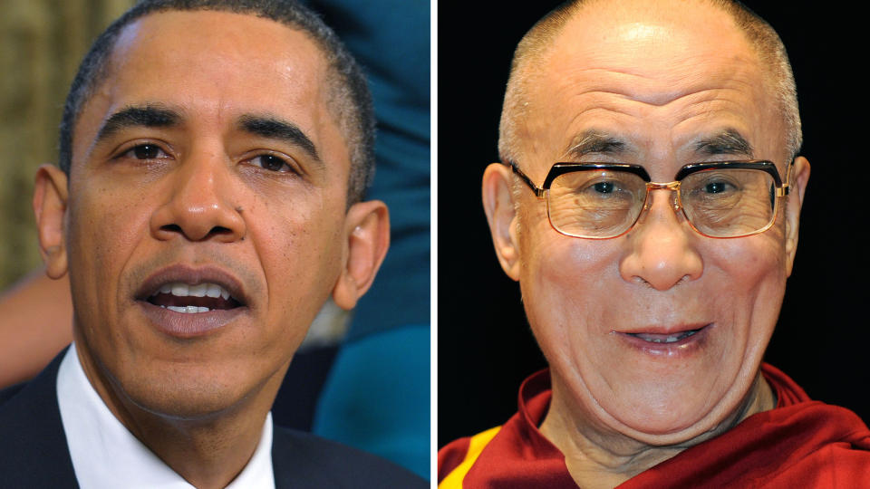 OMSTRIDT M�TE: USAs president Barack Obama m�ter tibetanernes �ndelige leder Dalai Lama i Det hvite hus neste uke, trass store protester fra Kina. Foto: AFP PHOTO/MANDEL NGAN/TORU YAMANAKA/SCANPIX