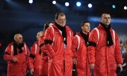 ALVORSTYNGET: Ingen smil eller vinking � se da Georgia entret stadion. Foto:   Jasper Juinen/Getty Images/AFP