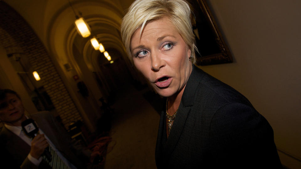 Oslo, 20090914:   Valg 2009.  Stortingsvalget 2009.   FRP-leder Siv Jensen p� Stortinget i forbindelse med partilederdebatten.    Foto: Eirik Helland Urke / Dagbladet