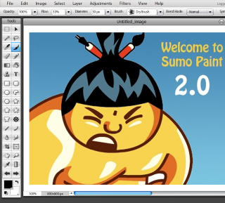 PHOTOSHOPKOPI: Finske Sumo Paint er en nettbasert bilderedigeringsprogram som deler b�de utseendet og mye av funksjonaliteten med Photoshop.