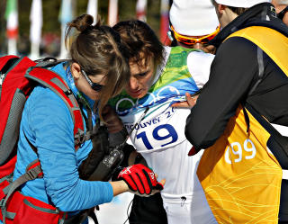 GIKK MED STORE SMERTER: Majdic kom seg til finalen og ble nummer tre. Marit Bj�rgen vant. Foto: ARNT E. FOLVIK