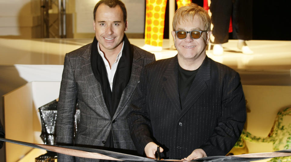 SITT LIVS KJ�RLIGHET: Sir Elton John sammen med sitt livs kj�rlighet David Furnish. Foto: Stella Pictures