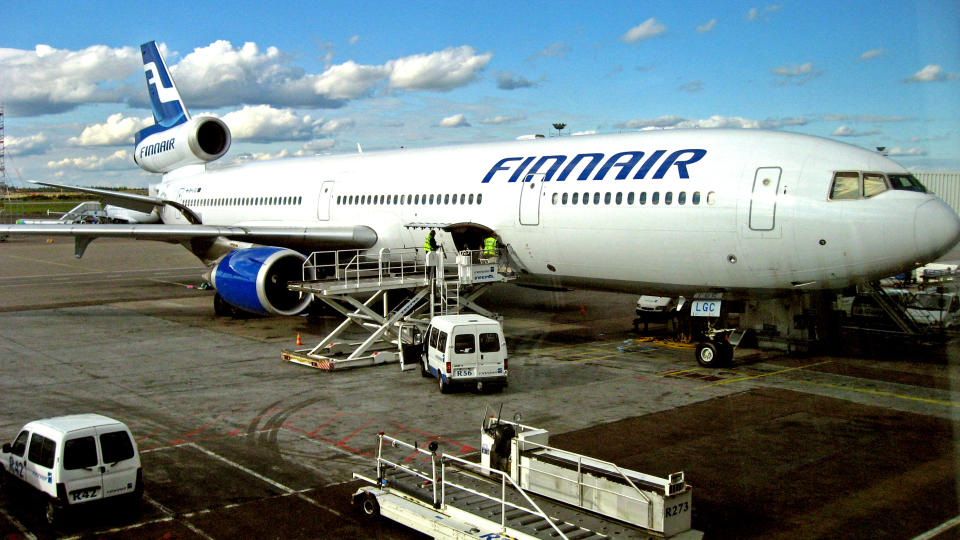 SISTE REIS Finnair har  parkert den siste av sine karakteristiske MD-11.maskinener. En flyhistorisk �ra er avsluttet, ettersom Finnar var f�rste selskap som tok modellen i bruk. Foto: Eivind Pedersen