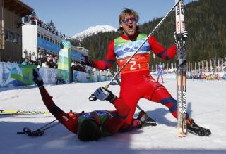 ROSINEN I P�LSA: Det er ikke s� mange sm�kriminelle snowboardere fra Groruddalen som er blitt olympisk mester, sier �ystein Pettersen. Foto: SCANPIX/AP/Dmitry Lovetsky