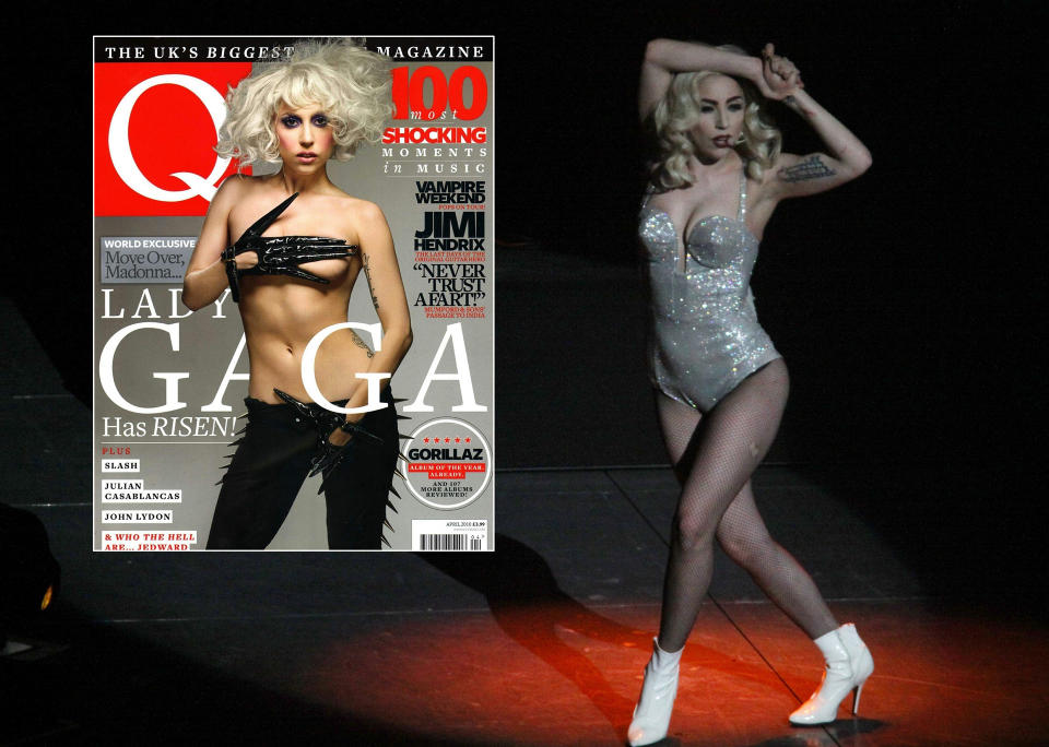 SENSURERES: Amerikanske kiosker vil ikke selge det siste nummeret av det britiske musikkmagasinet Q Magazine hvis ikke de sensurerer forsida. Begge foto: STELLA PICTURES