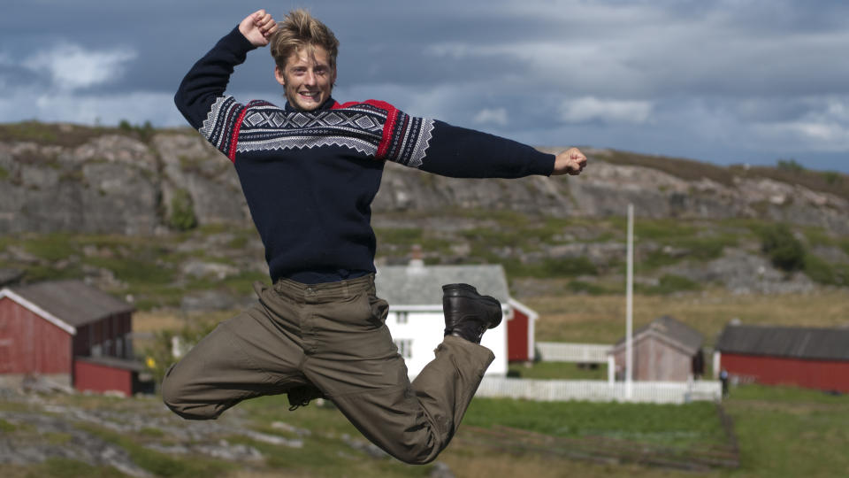 TILBAKE: Farmen-programleder Gaute Gr�tta Gravs samtaler med v�rbitte fiskere er noe av det morsomste med programmet, mener Dagbladets anmelder. FOTO: TV 2