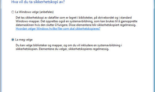 SELVFORKLARENDE: Backup i Windows 7 kan gjennomf�res av de fleste, ogs� brukere uten s�rlig datakunnskaper.