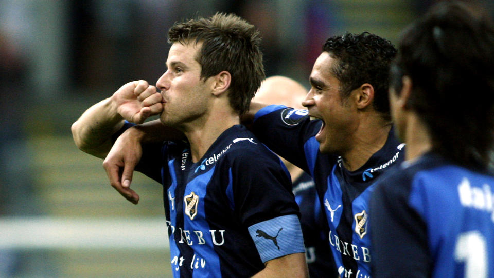 USIKRE: Pontus Farnerud og Daniel Nannskog. Og keeper Jon Knudsen.
Foto: Knut Falch / SCANPIX