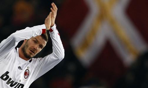SPENT P� �HJEMKOMSTEN�: David Beckham kommer til sin gamle hjemmebane Old Trafford med AC Milan i morgen. Han regner med at det blir f�lelsesladd, men sier han ikke tror det blir et problem for ham. Foto: Alessandro Bianchi, Reuters/Scanpix