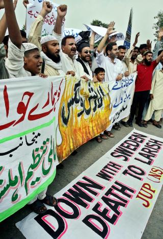 DEMONSTRASJON: Ogs� i Lahore var det protestaksjoner samme dag. Foto: AFP