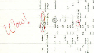 WOW!-SIGNALET i 1977 varte i 72 sekunder og er det n�rmeste vi har kommet en oppringning fra E.T. Det ble aldri h�rt igjen. Foto: Ohio State University/NAAPO