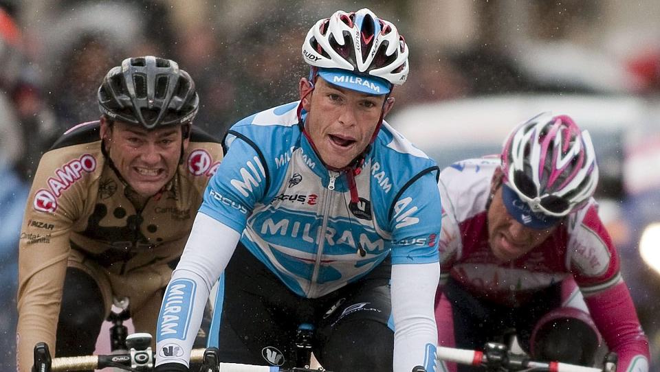 VANT: Milram-rytter Linus Gerdemann.Foto: SCANPIX/EPA/MONTSERRAT T DIEZ