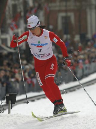 RASKESTE NORSKE: Marit Bj�rgen var best av de norske kvinnene med 6. plass p� prologen. 
Foto: Cornelius Poppe, Scanpix