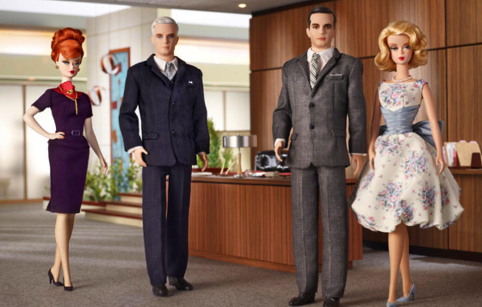 GALE MENN BLIR DUKKER: Karakterene fra Mad Men-serien blir n� Barbie og Ken-dukker. Foto: Mattel