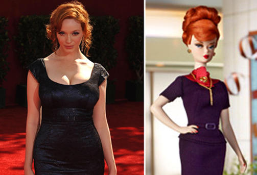 SKILT VED F�DSELEN? Kontorsjef Joan Holloway (spilt av Christina Hendricks) har blitt smalere over midjen i plastikkutgaven. Foto: Scanpix/Mattel