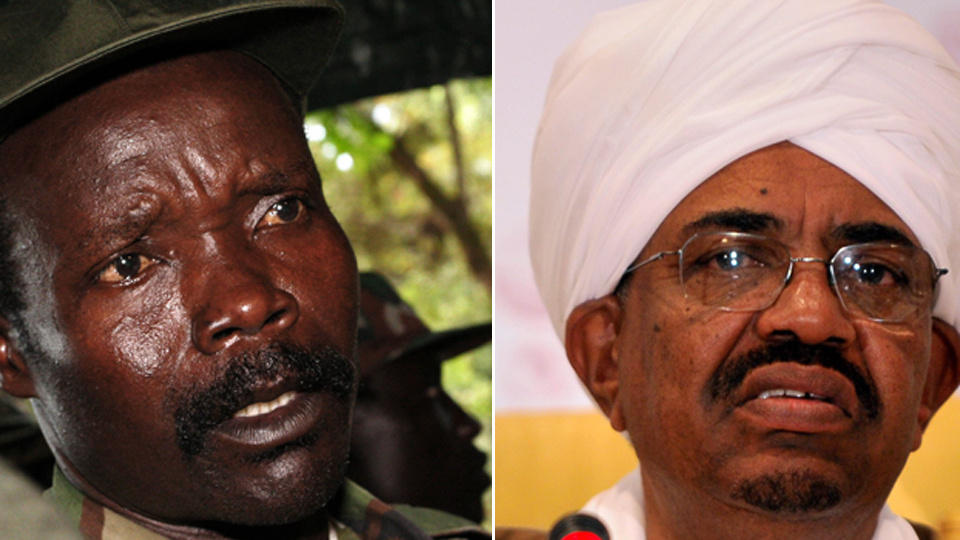KUMPANER: Joseph Kony (t.v.) og hans LRA antas n� � s�ke tilflukt hos Omar al-Bashir (t.h.) i Sudan. Det kan bety voldsom uro i regionen. Begge foto: Scanpix