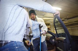 I FINLAND: David Beckham kom i g�r til Finland for � gjennomg� en operasjon av akillessenen.Foto: SCANPIX/EPA/MAURI RATILAINEN FINLAND