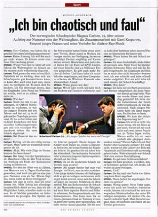Faksimile: Der Spiegel/ChessBase.com