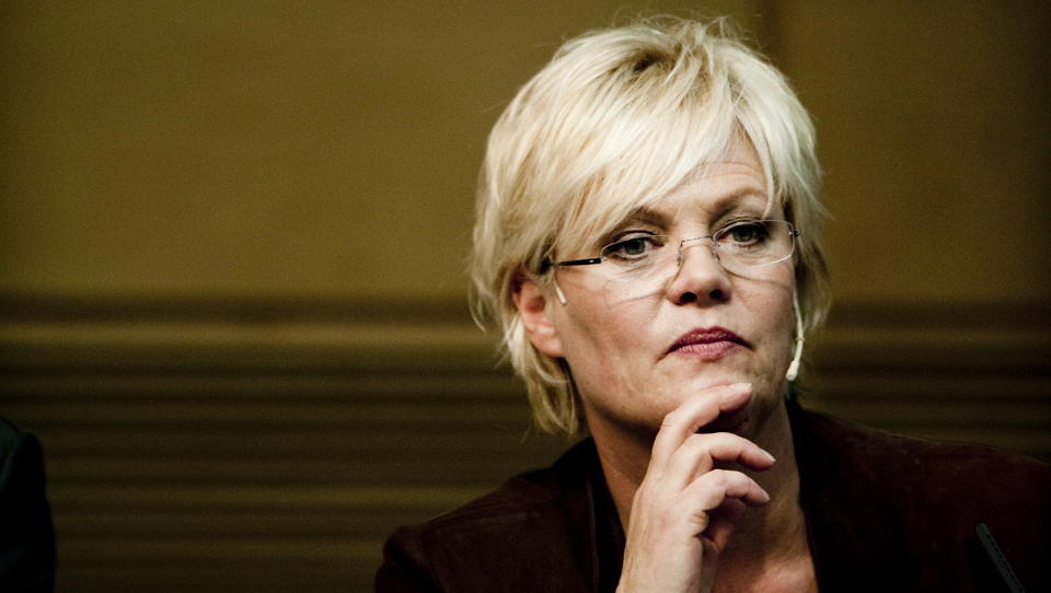 MOBBER KRISTIN?: Frp anklager Kristin Halvorsen og SV for � bidra til j�demobbing. 
Foto: Thomas Rasmus Skaug / Dagbladet