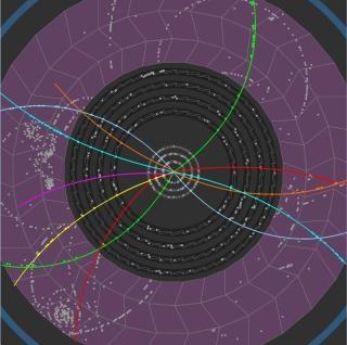PARTIKKELSPRUT: Nye partikler spruter ut n�r protonene kolliderer. En sjelden gang kan forskerne oppdage noe helt nytt og hittil ukjent. Foto: CERN