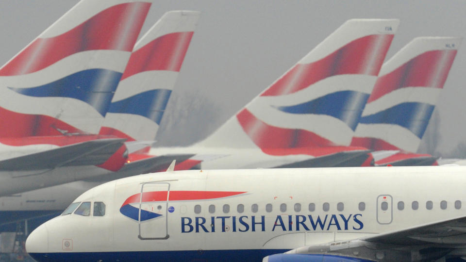  P� BAKKEN:  Tre dagers streik i British Airways startet i dag - knutepunktet Heathrow blir hardt rammet av fly p� bakken. FOTO: REUTERS/SCANPIX.