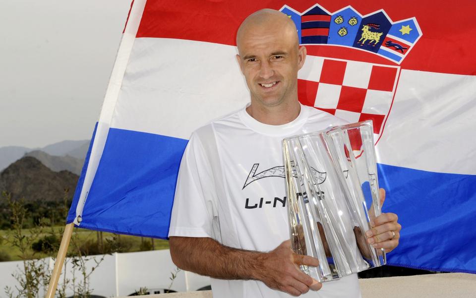 F�RSTE MASTERSTITTEL: Ivan Ljubicic kunne endelig juble for sin f�rste masterstittel i karrieren. Den 31 �r gamle kroaten ble tidenes eldste f�rstegangsvinner da han slo Andy Roddick i finalen i Indian Wells.Foto: SCANPIX/EPA/PAUL BUCK