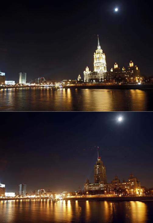 MOSKVA SLO AV LYSET. Foto: AP Photo/SCANPIX