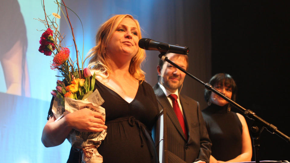 SKUP-DIPLOM: For halvannen uke siden vant Cathrine Fossum SKUP-diplom. I dag har hun blitt mamma for f�rste gang.
Foto: Martin Fossum / SKUP / SCANPIX