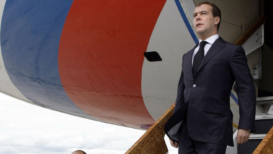 AIR FORCE RUSSLAND: Russlands president Dmitrij Medvedev skal ankomme Oslo 26. april. Foto: DMITRY ASTAKHOV