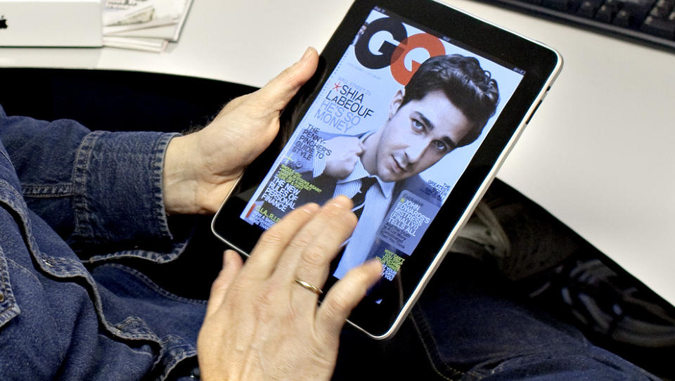 MAGASIN I NYTT FORMAT: GQ er blant de amerikanske magasinene som har utvilket et iPad-program. Les Jan Omdahls test av iPad her. 
Foto: Lars Eivind Bones / Dagbladet