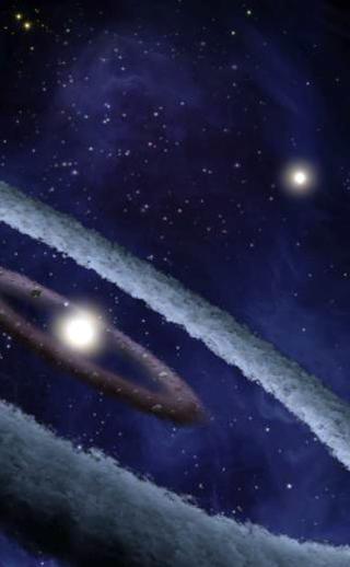DOBBELSTJERNER er to eller fjerne stjerner som g�r i bane rundt et massefellespunkt. Foto: AFP PHOTO/NASA/JPL/