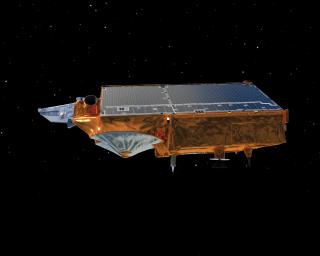 HJEMLIG: Utformingsmessig ser CryoSat-2 ut som et hus. Vinkelen p� taket er n�ye utregnet for at solcellepanelene skal slikke mest mulig sol. Grafikk: ESA